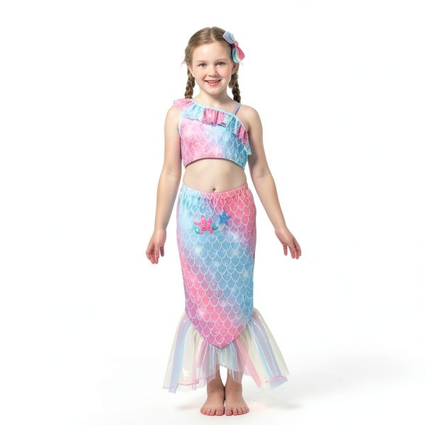 Girls 3 Piece Swimsuit SunnyKids Ruffle Cover Up-2