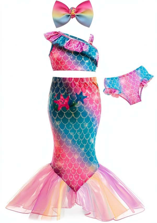 Girls 3 Piece Swimsuit SunnyKids Ruffle Cover Up-3