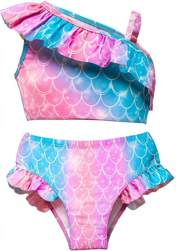 Girls 3 Piece Swimsuit SunnyKids Ruffle Cover Up-4