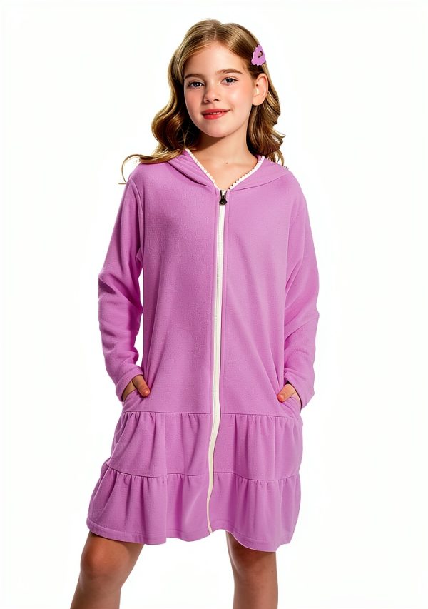 Girls Terry Swim Cover Up SunnyKids Hooded UV Wrap-4