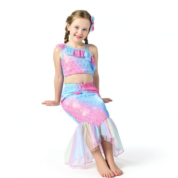 Girls 3 Piece Swimsuit SunnyKids Ruffle Cover Up-6