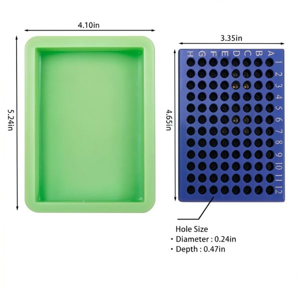 96-Well Aluminum Cooling Block SLIYXTWIO Silicone Sleeve 0.2mL PCR-1